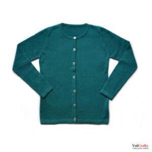 Chyangra_Cashmere_Ladies_Cardigan_Teal_1